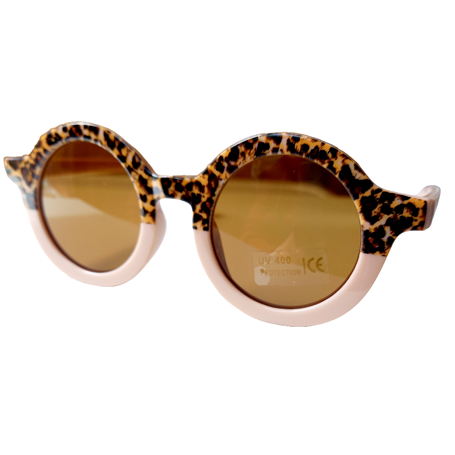 Bērnu saulesbrilles retro stilā|leoparda raksta vecrozā