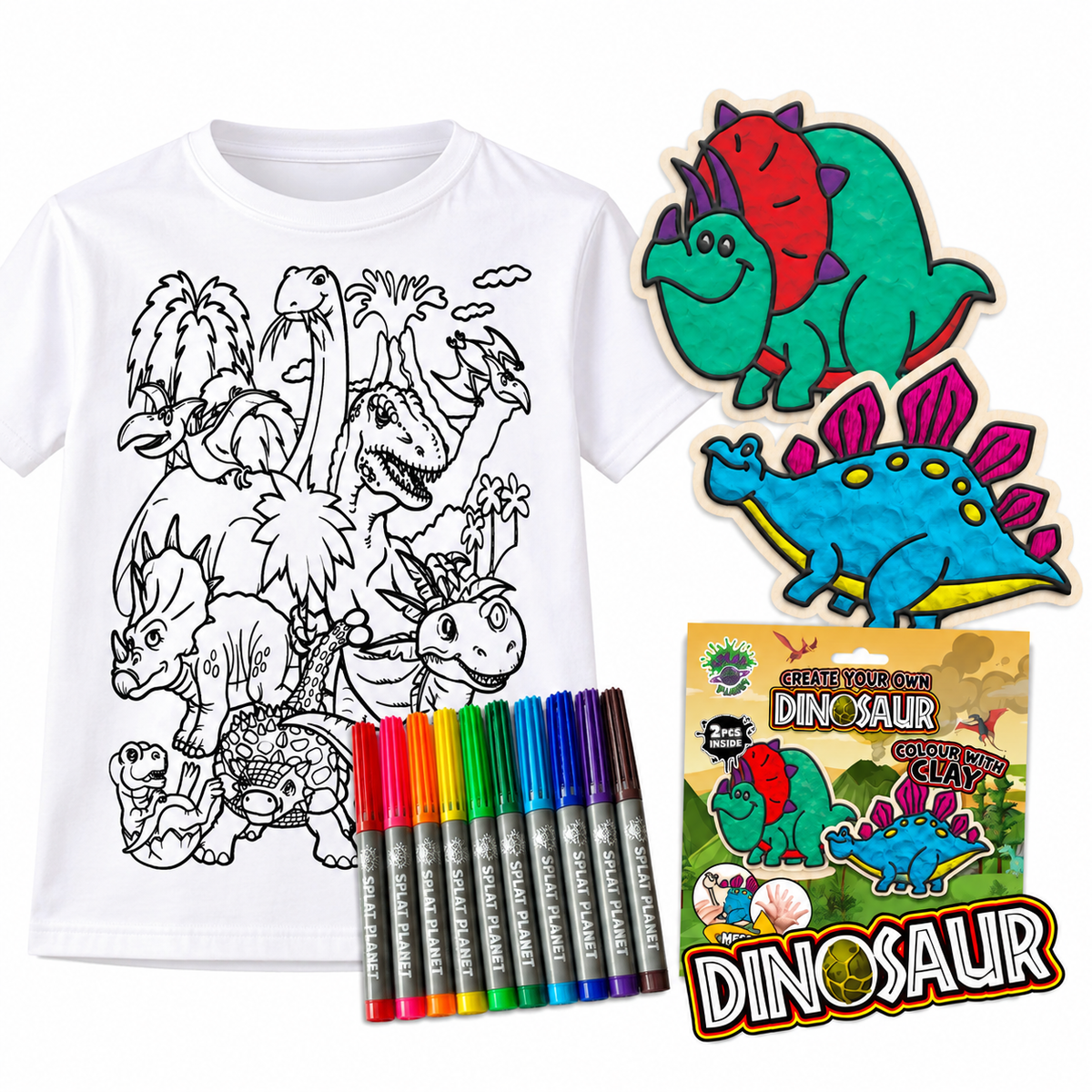 Dinozauru komplekts 3d modelešana un T-krekls