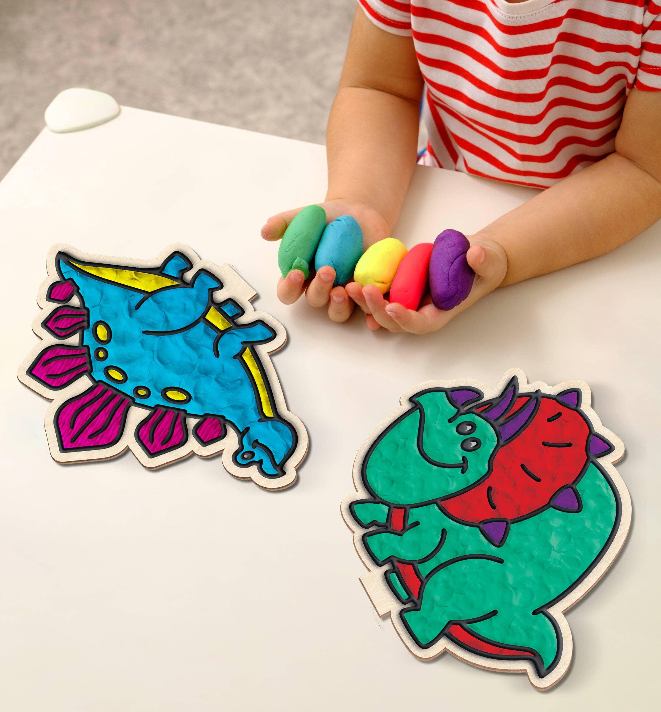 Dinozauru radošais komplekts ar gaisā žūstošu modelēšanas masu