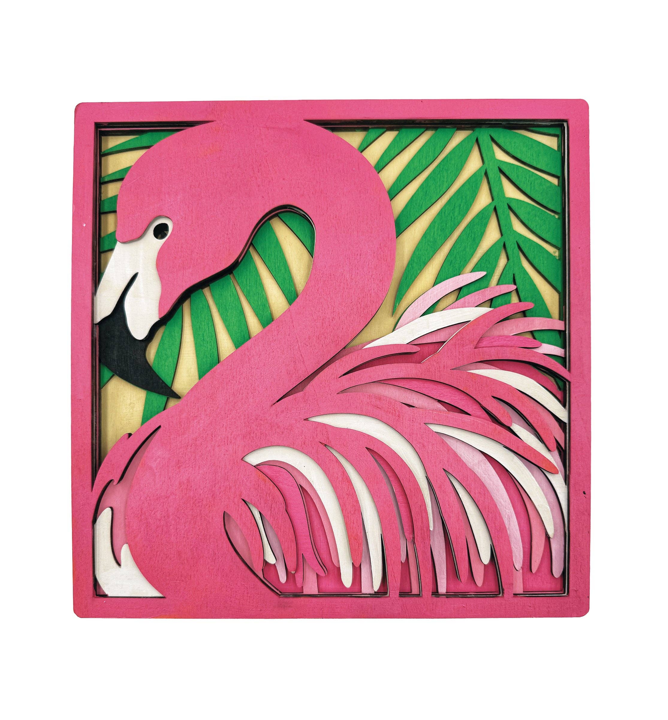 Koka 3D gleznošanas komplekts ar flamingo dizainu