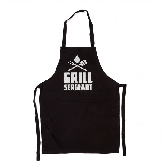 Melns kokvilnas priekšauts | Grill Sergeant dizains