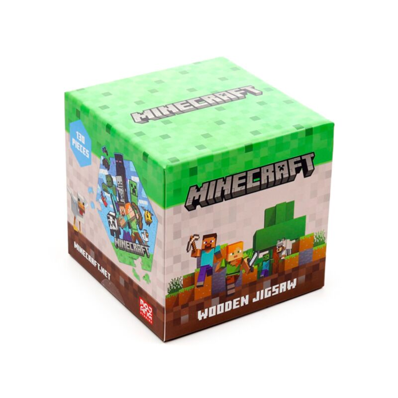 Minecraft 130 gabalu koka puzle uzglabāšanas kastīti