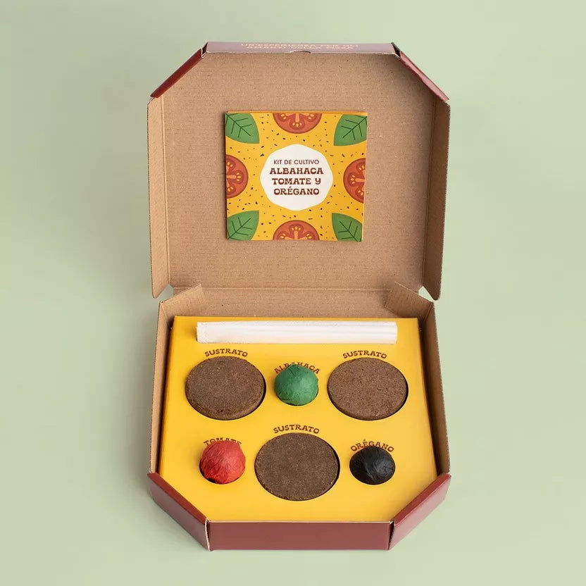 Pizza Lovers komplekts – audzē pats baziliku, tomātus un oregano 🍅🌿
