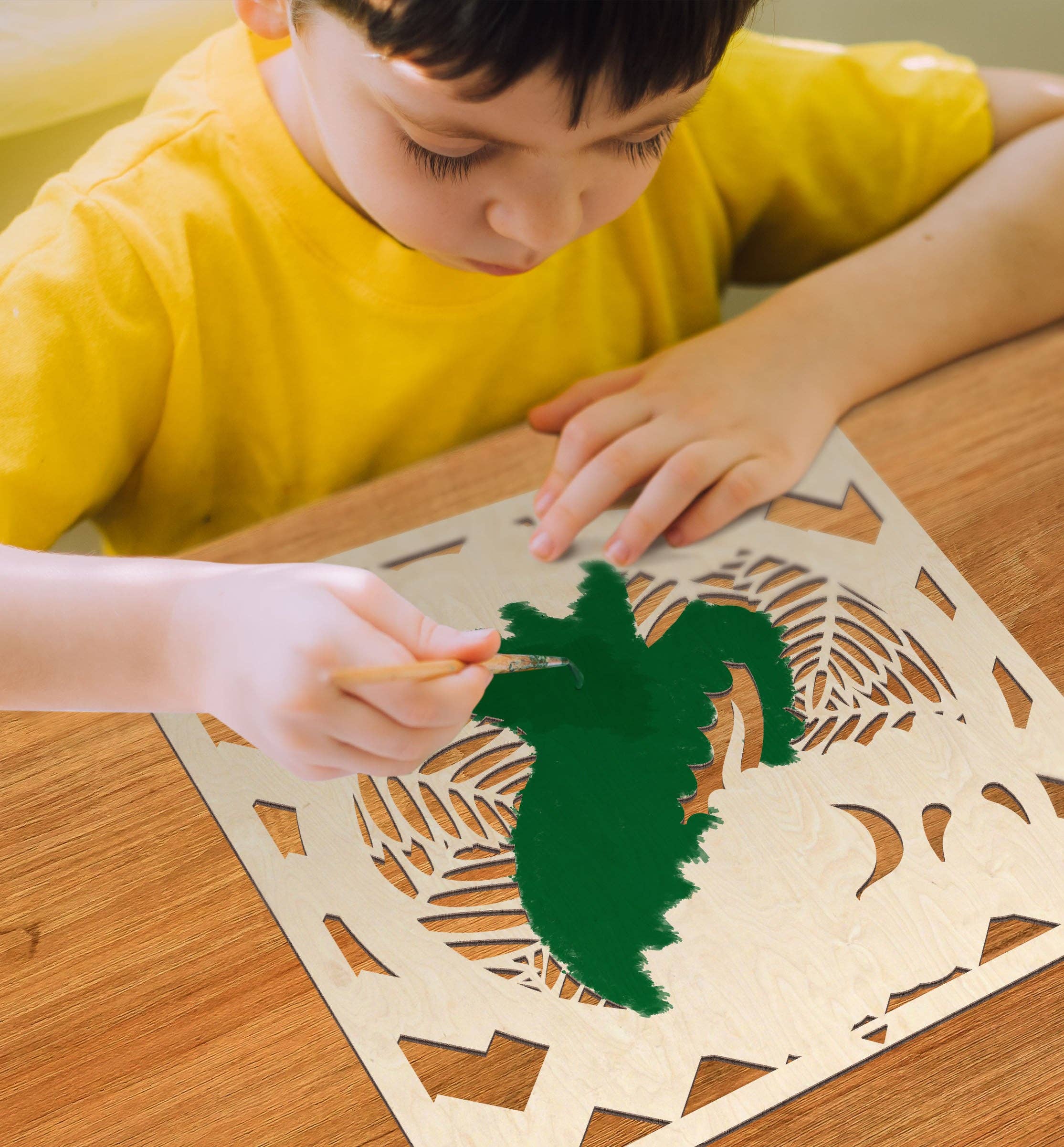 DIY koka gleznošanas komplekts ar dinozaura motīvu