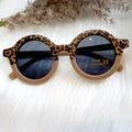Bērnu saulesbrilles retro stilā|leoparda raksta māla tonī