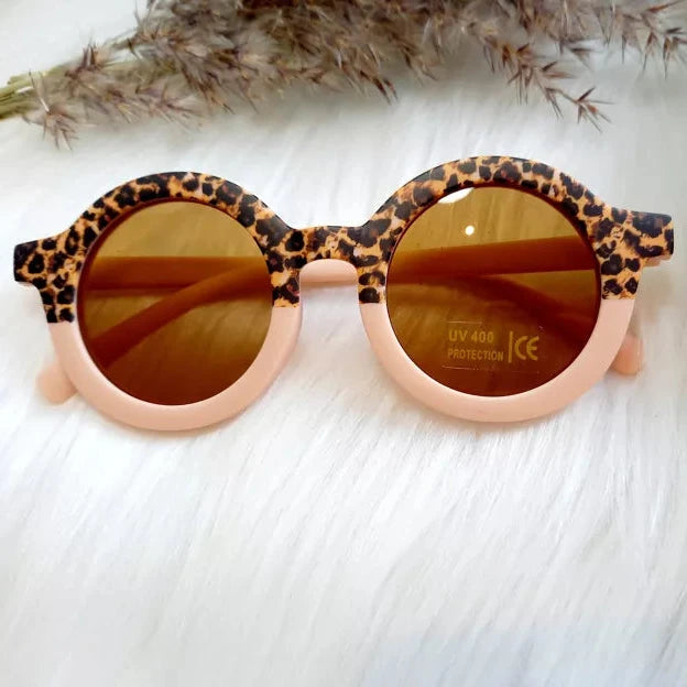Bērnu saulesbrilles retro stilā|leoparda raksta vecrozā