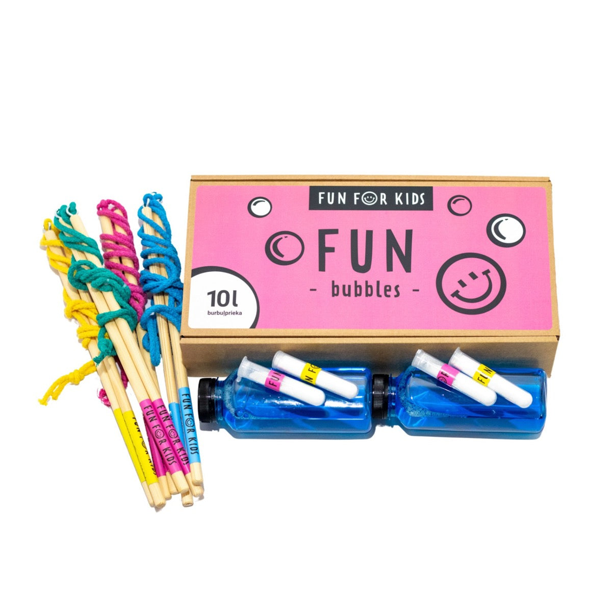 10L FUN BUBBLES – Lielo burbuļu komplekts ar 4 burbuļrīkiem 🫧🫧🫧