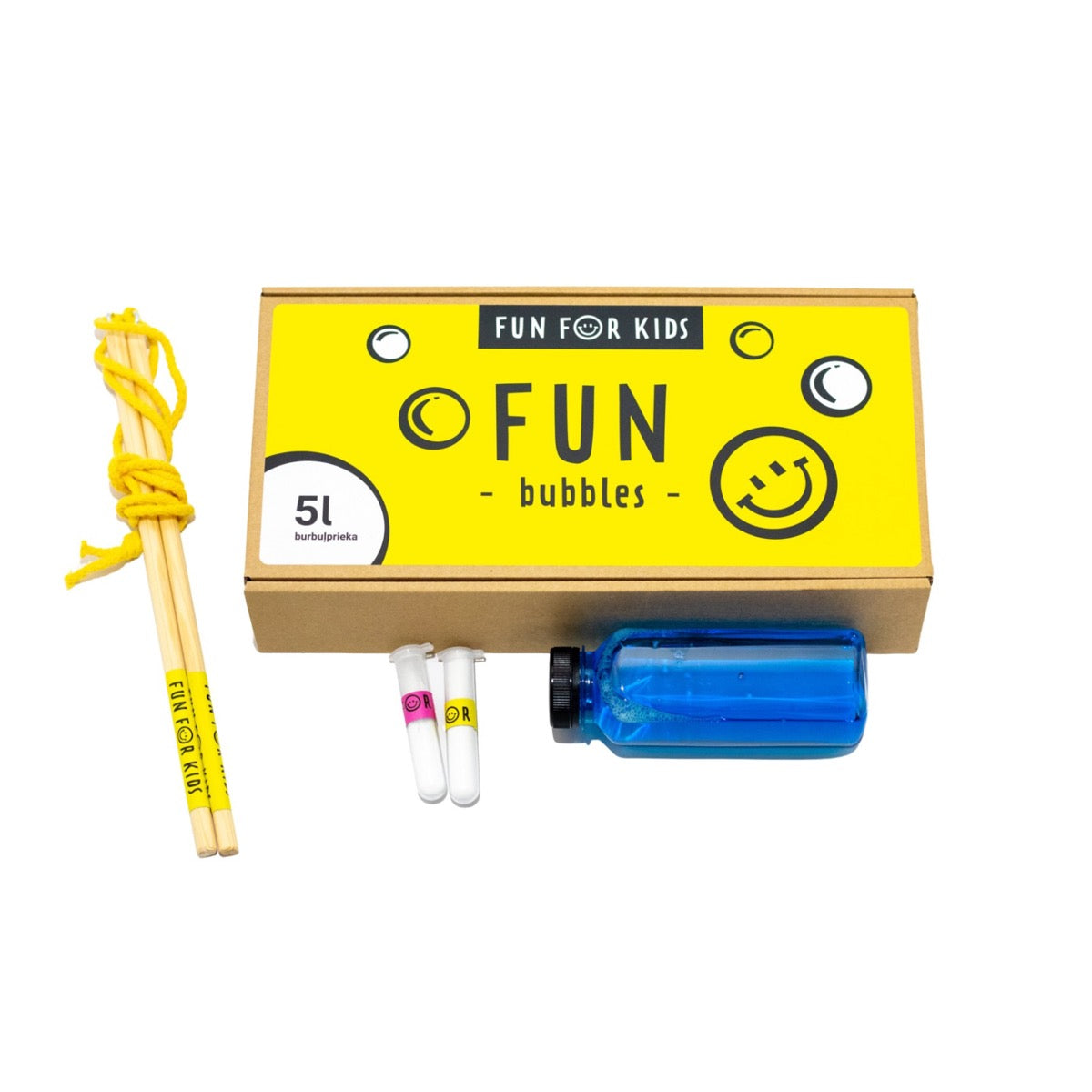 5L FUN BUBBLES – Lielo burbuļu komplekts ar  1 burbuļrīku 🫧🫧🫧
