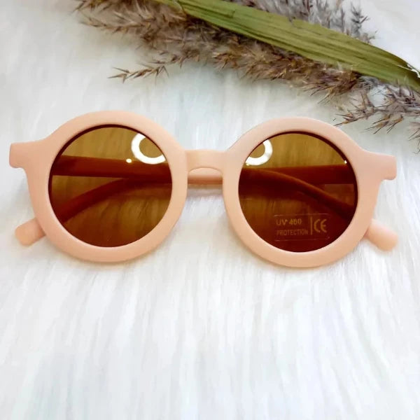 Bērnu saulesbrilles retro stilā|maigi rozā