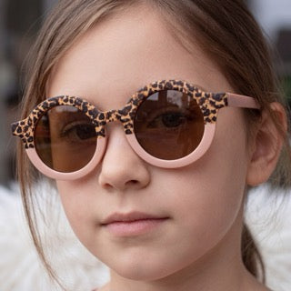 Bērnu saulesbrilles retro stilā|leoparda raksta vecrozā