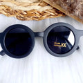 Bērnu saulesbrilles retro stilā|melnas