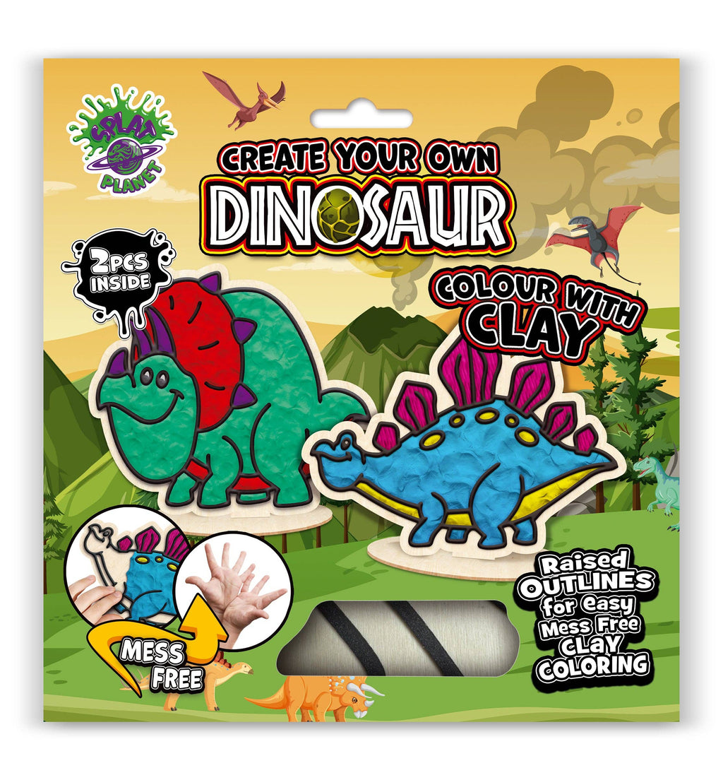 Bērnu modelēšanas masas komplekts ar diviem dinozauru attēliem