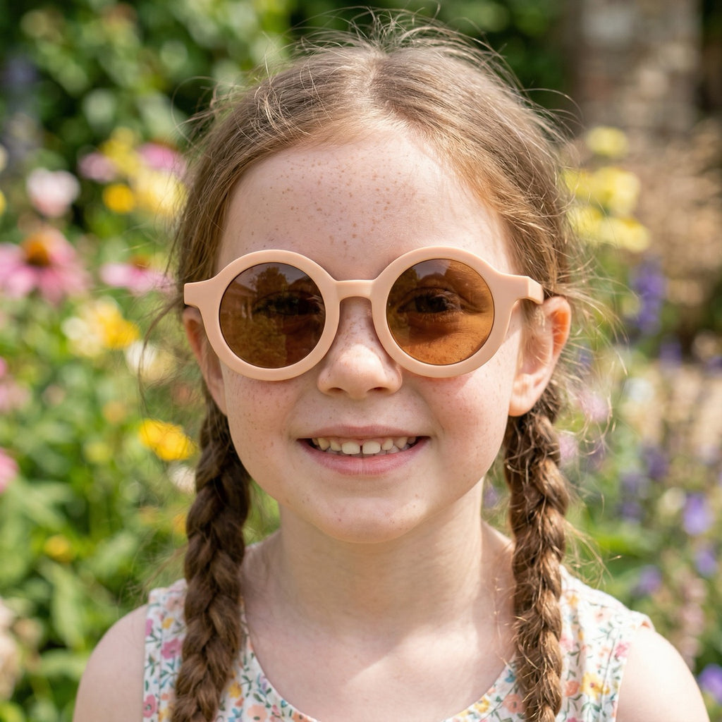 Bērnu saulesbrilles retro stilā|maigi rozā