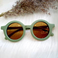 Bērnu saulesbrilles retro stilā|sūnu zaļas