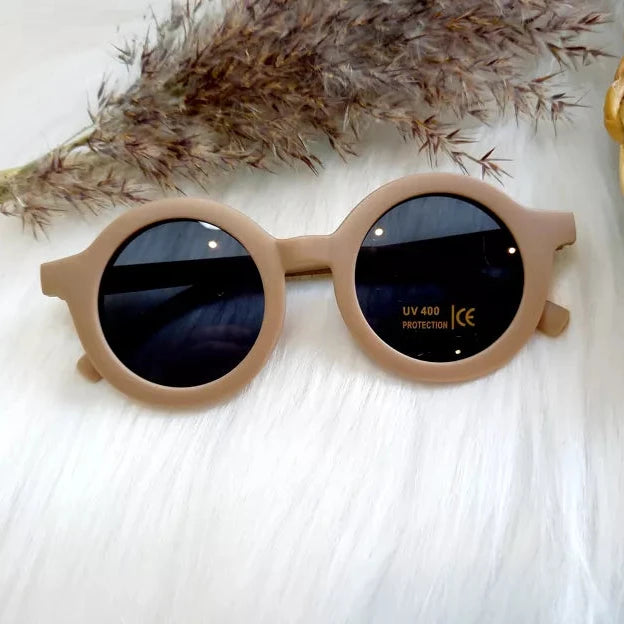 Bērnu saulesbrilles retro stilā| māla brūnas