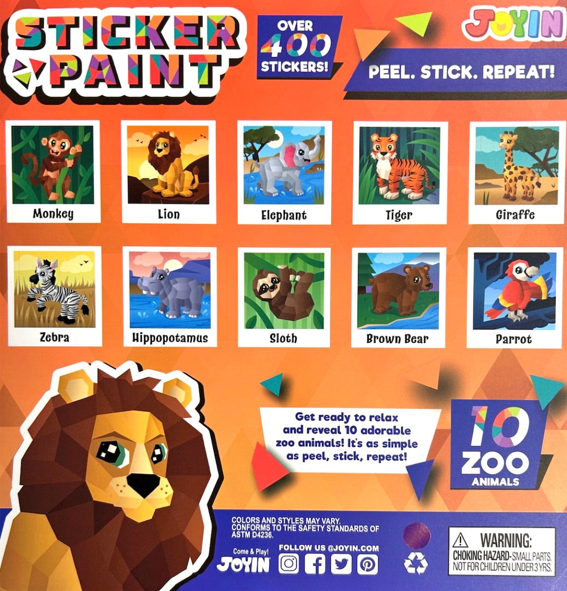 Uzlīmju puzles grāmata – ZOO dzīvnieki 🦁