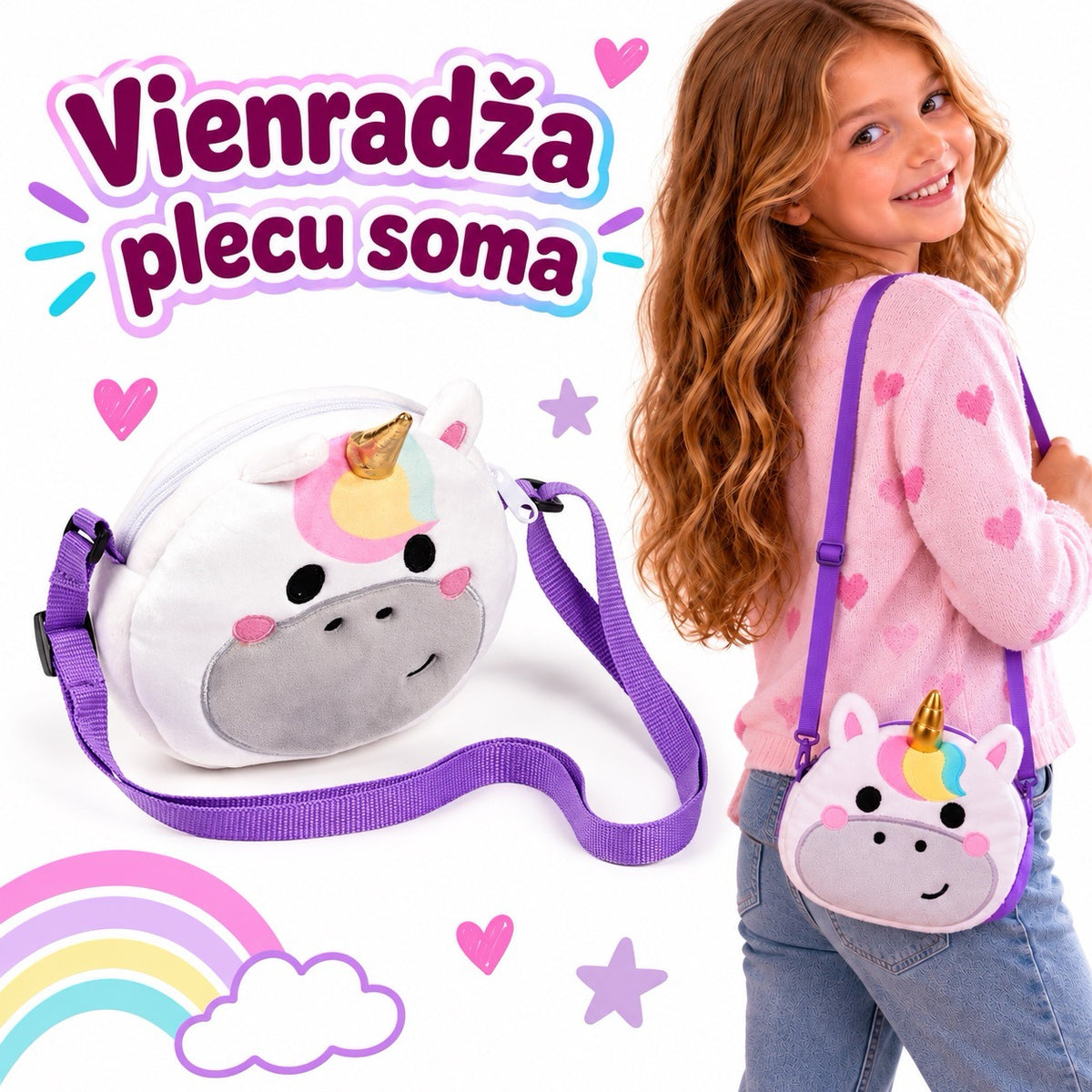 Vienradža plecu somiņa bērniem no Vienradžu pārsteiguma kastes