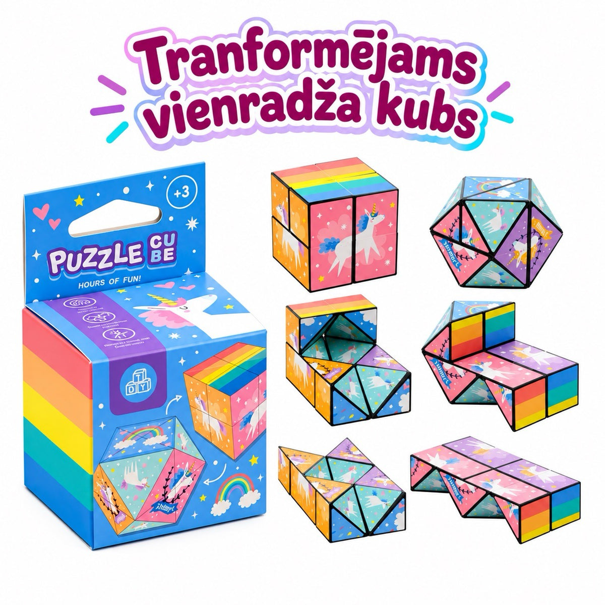 Vienradžu puzles kubs un maģiskā ola bērniem