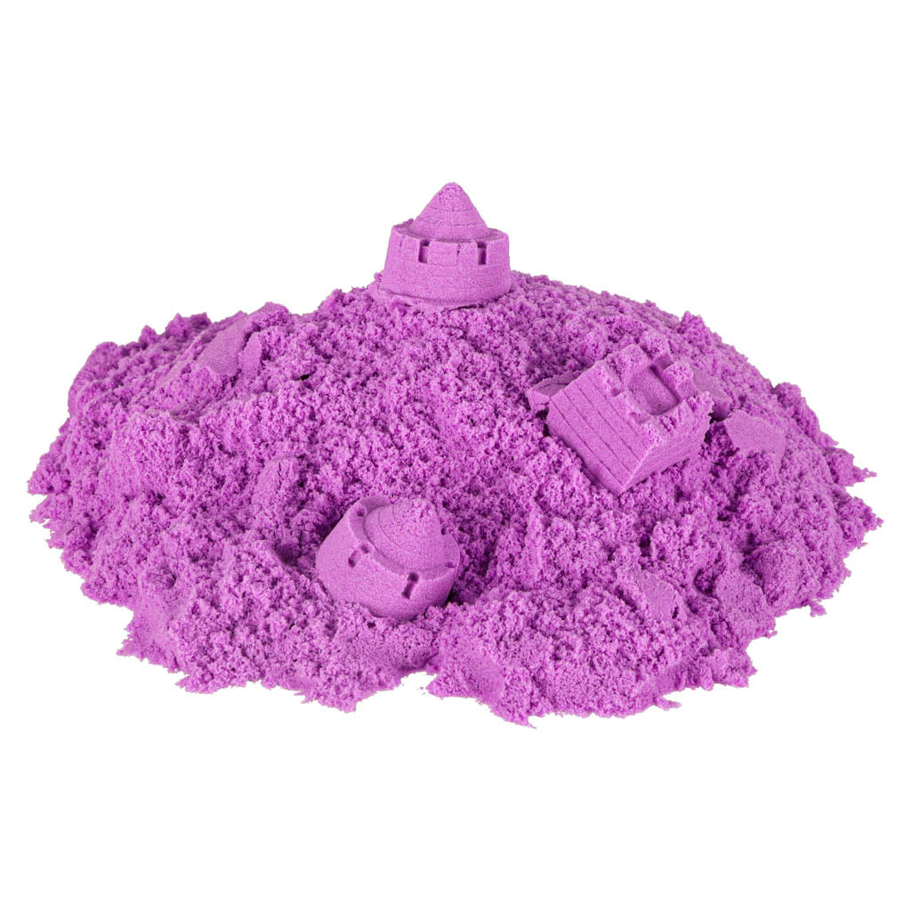 Sensorās rotaļas ar violetām kinētiskajām smiltīm

